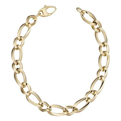 Fremada Italian 14k Yellow Gold Polished Alternate Oval Link Bracelet (7.3mm,7.5 inch)