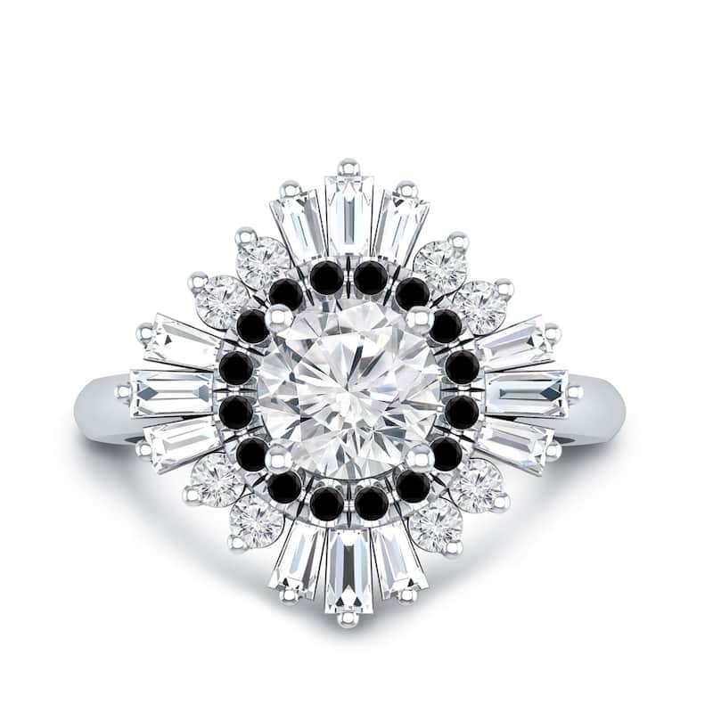 Auriya 14k Gold 1 1/2ctw Ballerina Halo Diamond Engagement Ring Certified (G-H, VS2-SI1)
