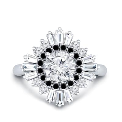 Auriya 14k Gold 1 1/2ctw Ballerina Halo Diamond Engagement Ring Certified (G-H, VS2-SI1)