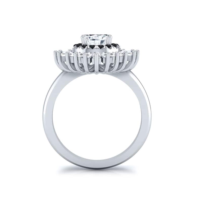 Auriya 14k Gold 1 1/2ctw Ballerina Halo Diamond Engagement Ring Certified (G-H, VS2-SI1)