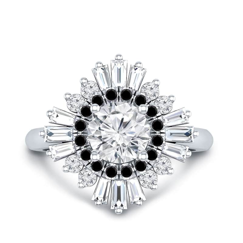 Auriya 14k Gold 1 1/2ctw Ballerina Halo Diamond Engagement Ring Certified (G-H, VS2-SI1) - White - 6.5
