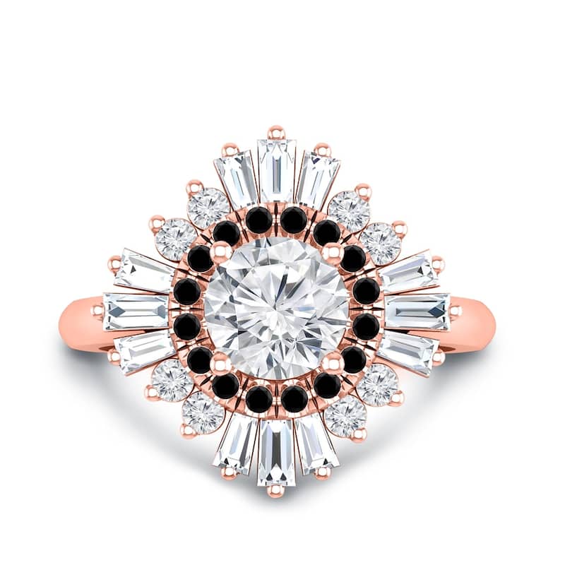 Auriya 14k Gold 1 1/2ctw Ballerina Halo Diamond Engagement Ring Certified (G-H, VS2-SI1)