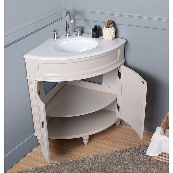 24 Inch Benton Collection Thomasville Slim Corner Bathroom Sink Vanity On Sale Overstock 20687898 White Granite