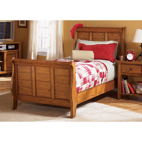 Copper Grove Epper Aged Oak Youth Sleigh Bed
