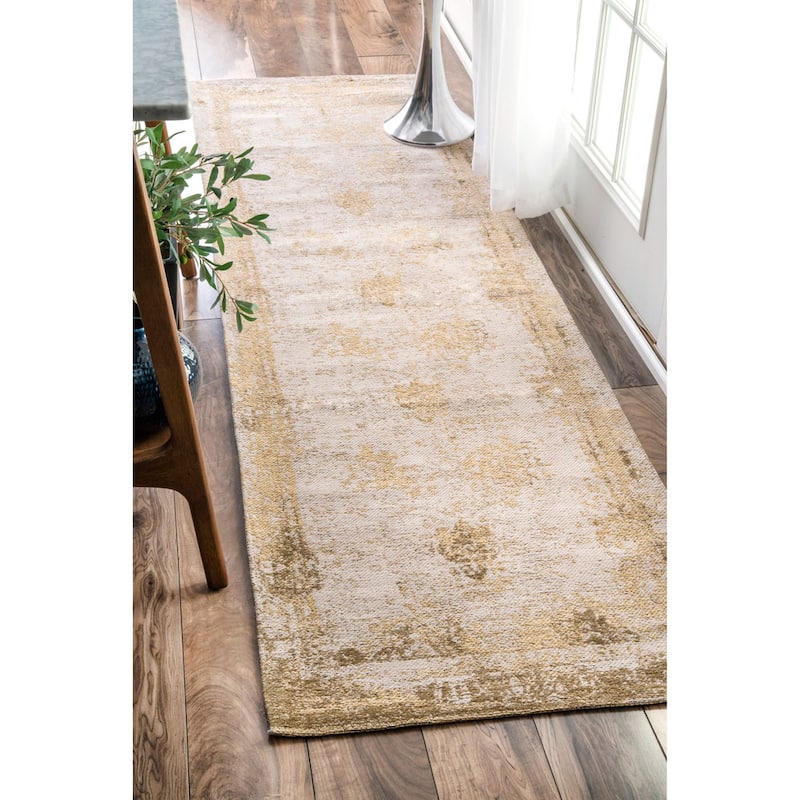 Nuloom Handmade Distressed Abstract Vintage Wool Area Rug