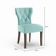 preview thumbnail 3 of 1, Copper Grove Lagunas Deep Turquoise Blue Velvet Upholstered Armless Dining Chairs (Set of 2)