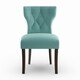 preview thumbnail 2 of 1, Copper Grove Lagunas Deep Turquoise Blue Velvet Upholstered Armless Dining Chairs (Set of 2)