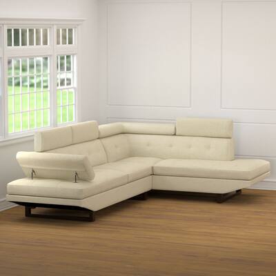Strick & Bolton Watrous Oatmeal Linen 2-piece Sectional