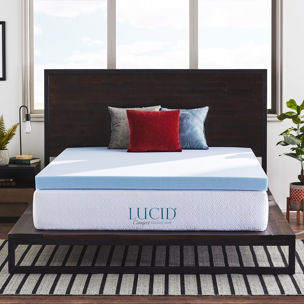 LUCID® Comfort Collection 4-inch SureCool™ Gel Infused Memory Foam Mattress Topper