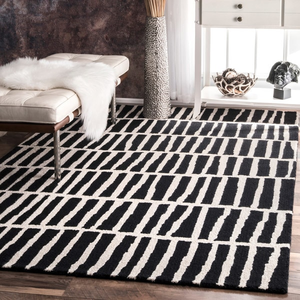 Carbon Loft Mccoy Handmade Geometric Wool Black And White Area Carbon Loft Mccoy Handmade Geometric Wool Black And White Area Rug 7 X27