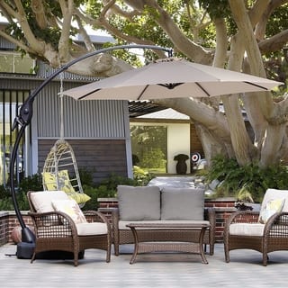 Size 10 Ft Patio Umbrellas Online At Our Best Grand Patio 10 Ft Outdoor Umbrella With Crank Handle And Base