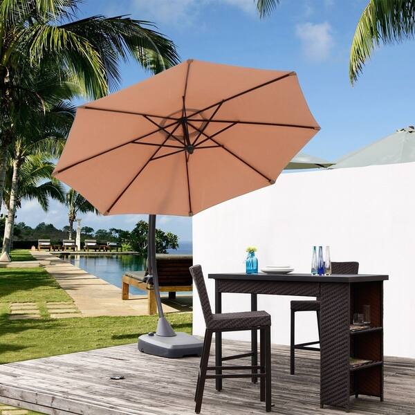 Shop Black Friday Deals On Grand Patio Outdoor 11 5 Ft Offset Hanging Patio Umbrella Champange Overstock 20691075