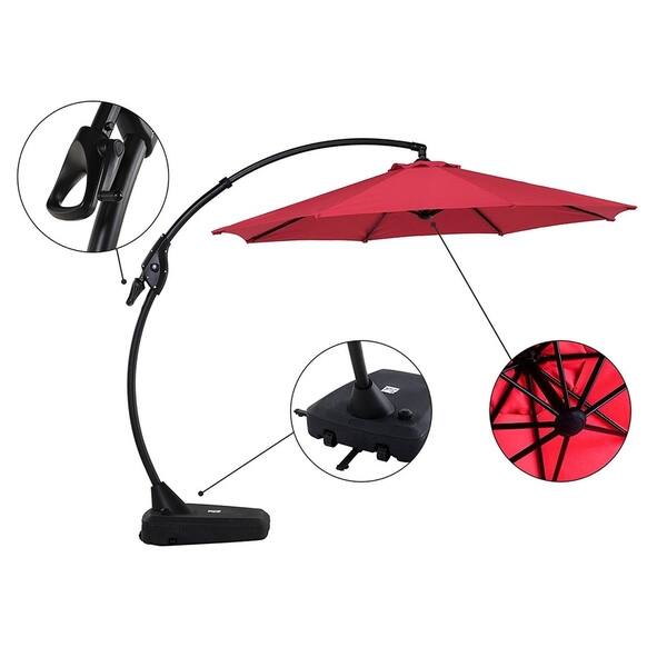 Shop Black Friday Deals On Grand Patio Outdoor 10 Ft Patio Umbrella With Crank Handle And Base Overstock 20691077