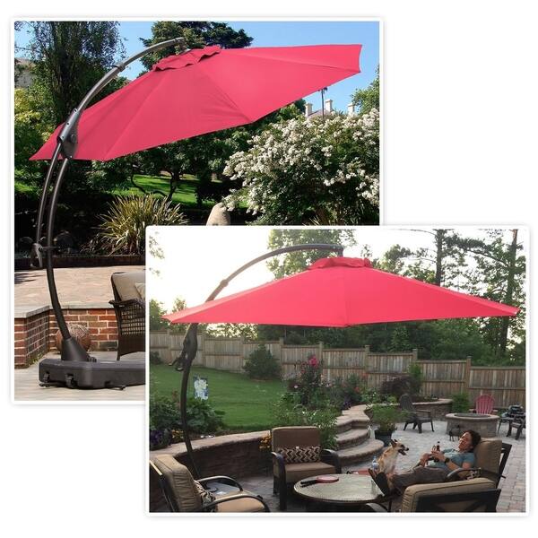 Shop Black Friday Deals On Grand Patio Outdoor 10 Ft Patio Umbrella With Crank Handle And Base Overstock 20691077