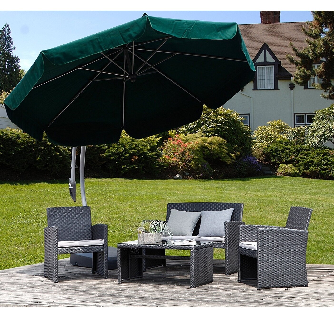 Shop Grand Patio Modern Outdoor Garden Patio 4 Pcs Furniture Set Black Overstock 20691318