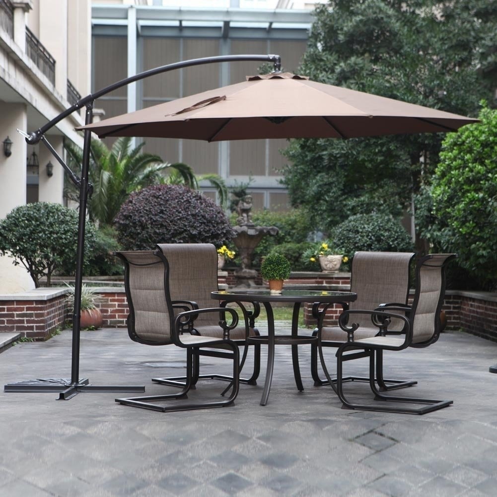 Shop Grand Patio 10 Ft Offset Cantilever Outdoor Patio Umbrella Brown Overstock 20692043