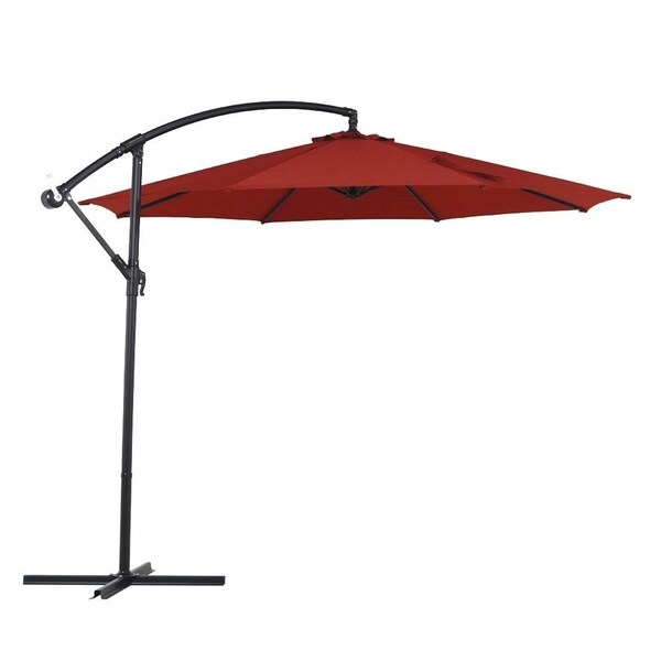 Shop Grand Patio 10 Ft Offset Cantilever Outdoor Market Patio Umbrella Red Overstock 20692046