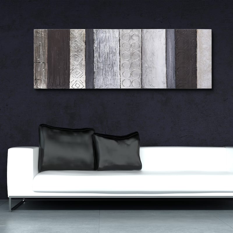 Fluid Textured Metallic Hand Painted Canvas Wall Art