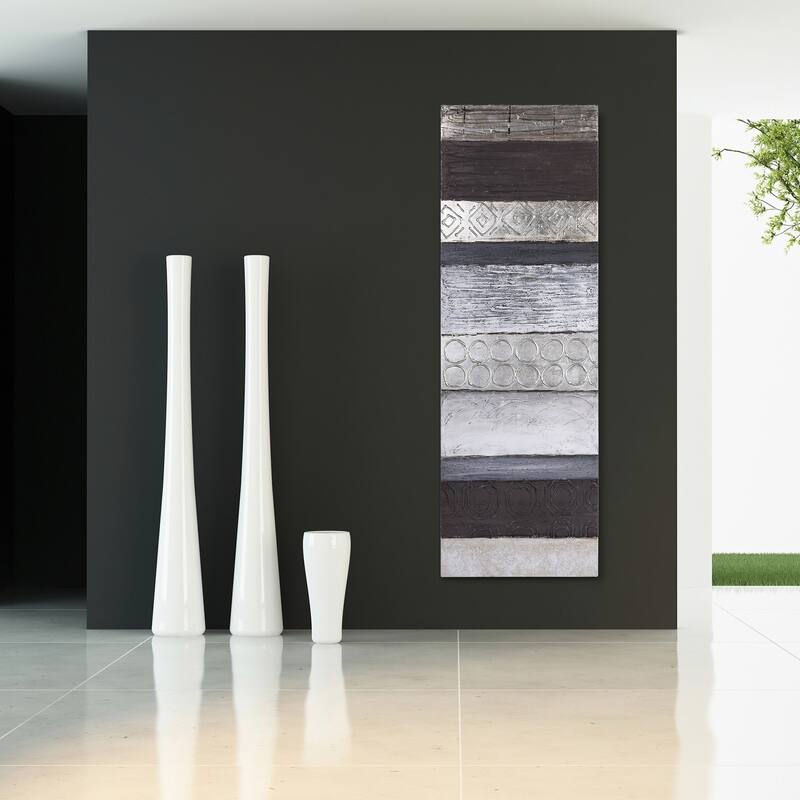 Fluid Textured Metallic Hand Painted Canvas Wall Art