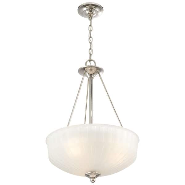 slide 1 of 1, Minka Lavery 1730 Series 3 Light Pendant In Polished Nickel