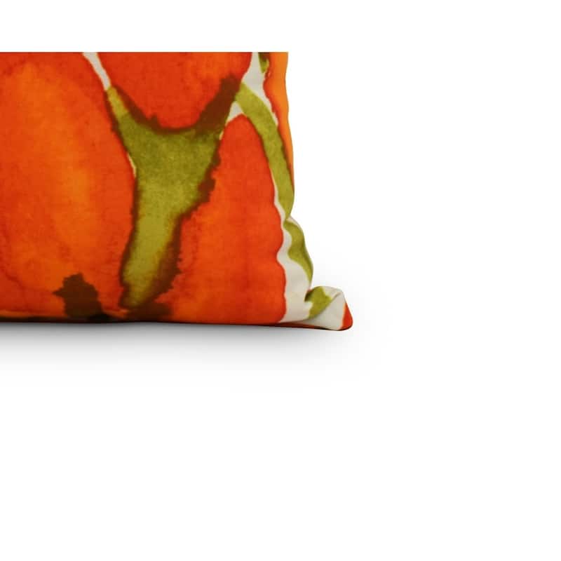 Sunset Tulip 16 inch Floral Decorative Outdoor Pillow