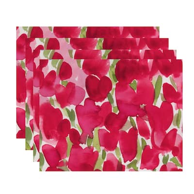 Tulip Blossom 18x14 inch Floral Print Placemat (Set of 4)