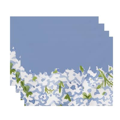 Gardenia Garden 18x14 inch Floral Print Placemat (Set of 4)