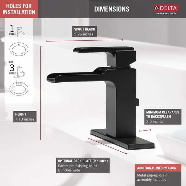 Shop Delta Ara Single Handle Channel Lavatory Faucet 568lf Blmpu
