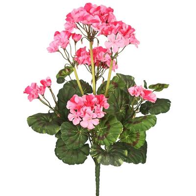 Vickerman 18" Pink Geranium Floral Bush - 20"