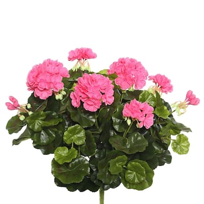 Vickerman 17.5" Pink Geranium Floral Bush