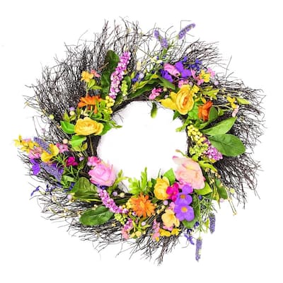 Vickerman 24" Mixed Floral Wreath