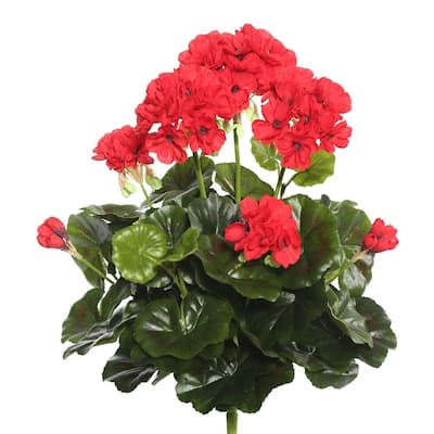 Vickerman 15.25" Red Geranium Floral Bush