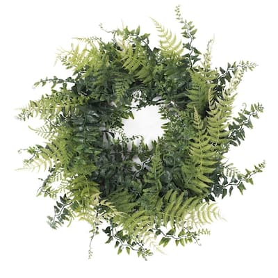 Vickerman 18" Green Fern Everyday Wreath