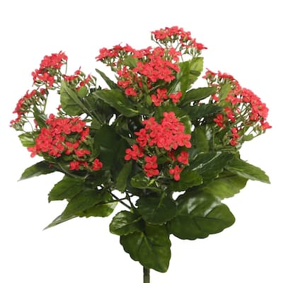 Vickerman 15.5" Red Kalanchoe Floral Bush