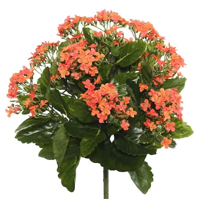 Vickerman 15.5" Orange Kalanchoe Floral Bush