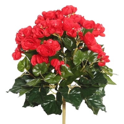 Vickerman 15.25" Red Begonia Floral Bush