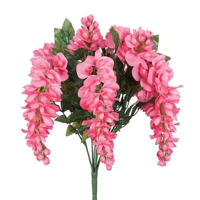 Vickerman 19" Pink Wisteria Floral Bush