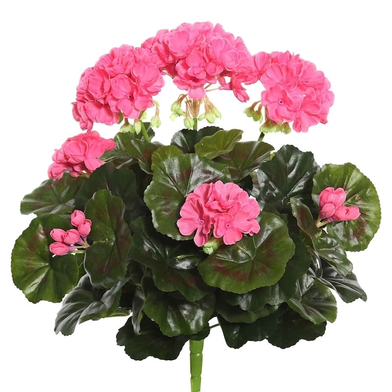 Vickerman 15.25" Purple Geranium Floral Bush - Pink