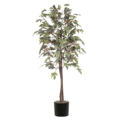 Vickerman 6' Green and Brown Frosted Maple Everyday Tree - green / brown