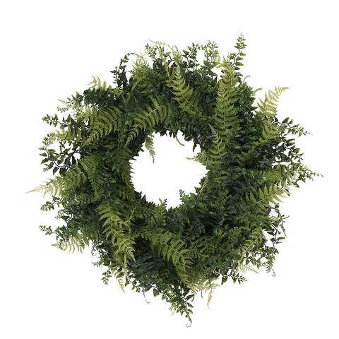 Vickerman 24" Green Fern Everyday Wreath
