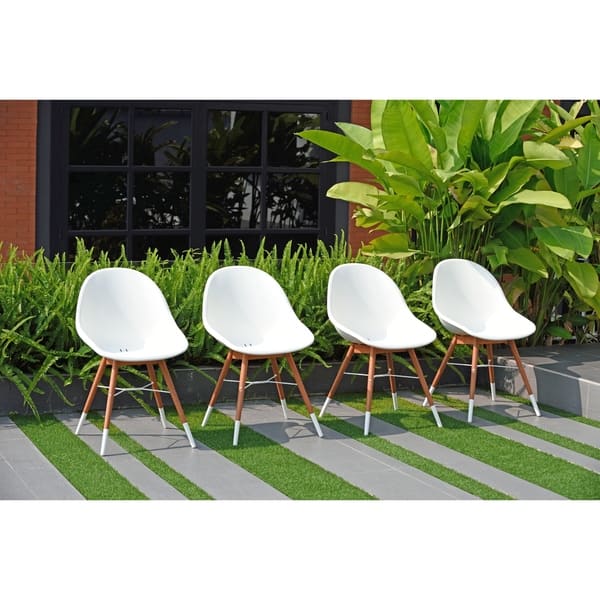 Shop Amazonia Hawaii Patio Dining Chair Set White Set Of 2 Or 4