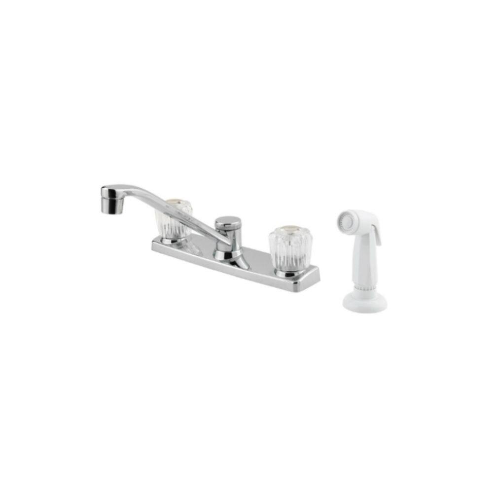 Pfister Pfirst Series Two Handle Kitchen Faucet With Spray Chrome