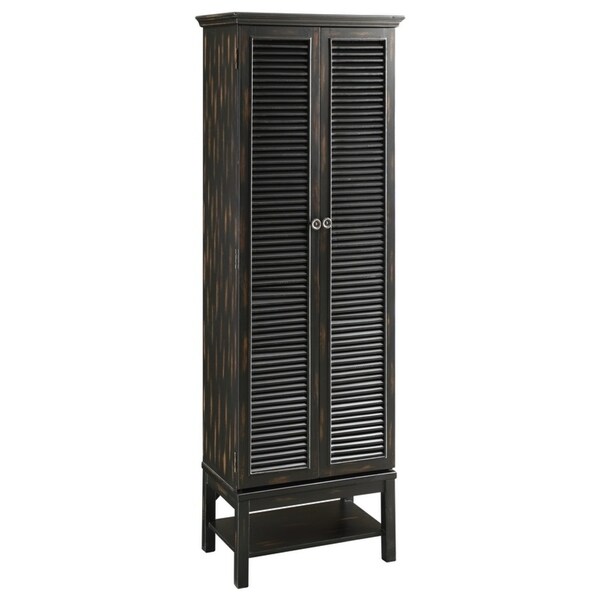 Wilmington Black Pinewood Louvered Door Tall Cabinet Free Wilmington Black Pinewood Louvered Door Tall Cabinet Free Shipping Today 20695210