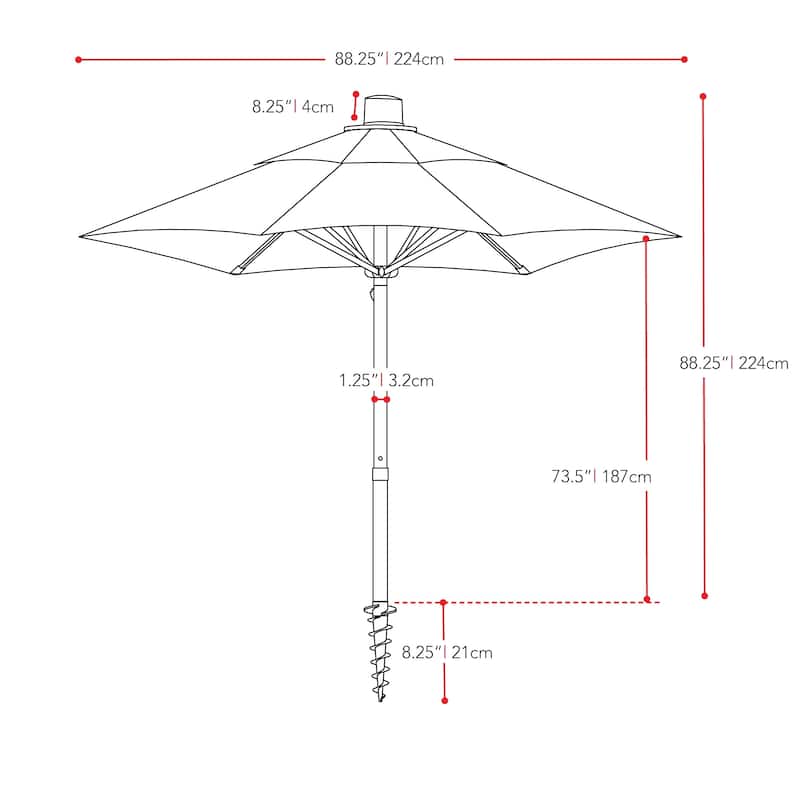 7.5ft Beach Umbrella
