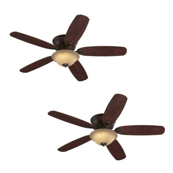 Shop Harbor Breeze Ceiling Fan 52 In Oil Rubbed Bronze Flush Mount