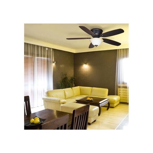 Shop Harbor Breeze Ceiling Fan 52 In Oil Rubbed Bronze Flush Mount