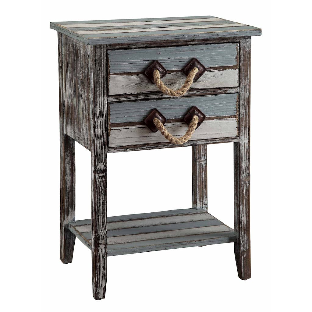 Nantucket Weathered Wood 2-drawer Accent Table