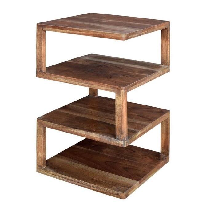 Bengal Manor Mango Wood Architectural Square End Table