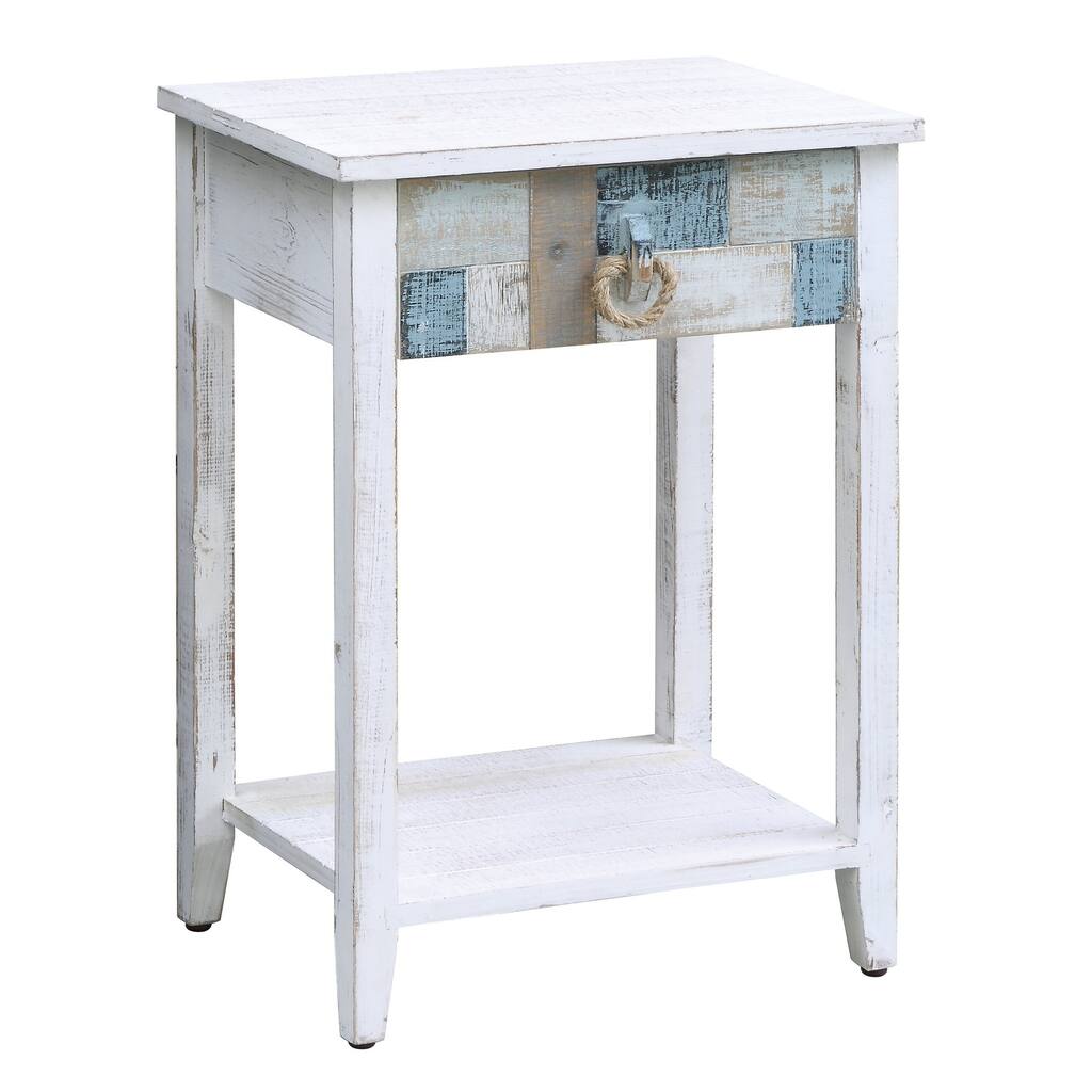 South Shore Multi Color Nautical Patchwork 1-drawer Accent Table