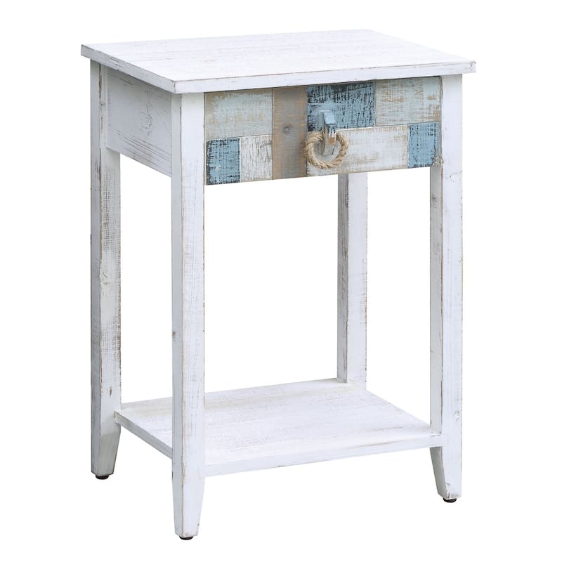 South Shore Multi Color Nautical Patchwork 1-drawer Accent Table
